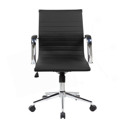 Techni Mobili Modern Medium Back Executive Office Chair, Black