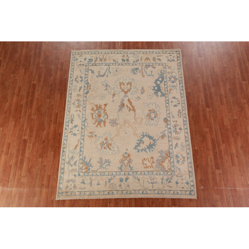 Vegetable Dye Wool Oushak Oriental Area Rug 6x8