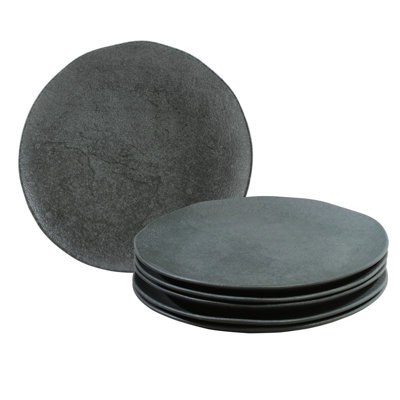 Organic Stoneware Vanadium Dinner Plate, 10.4" (Set Of 6)