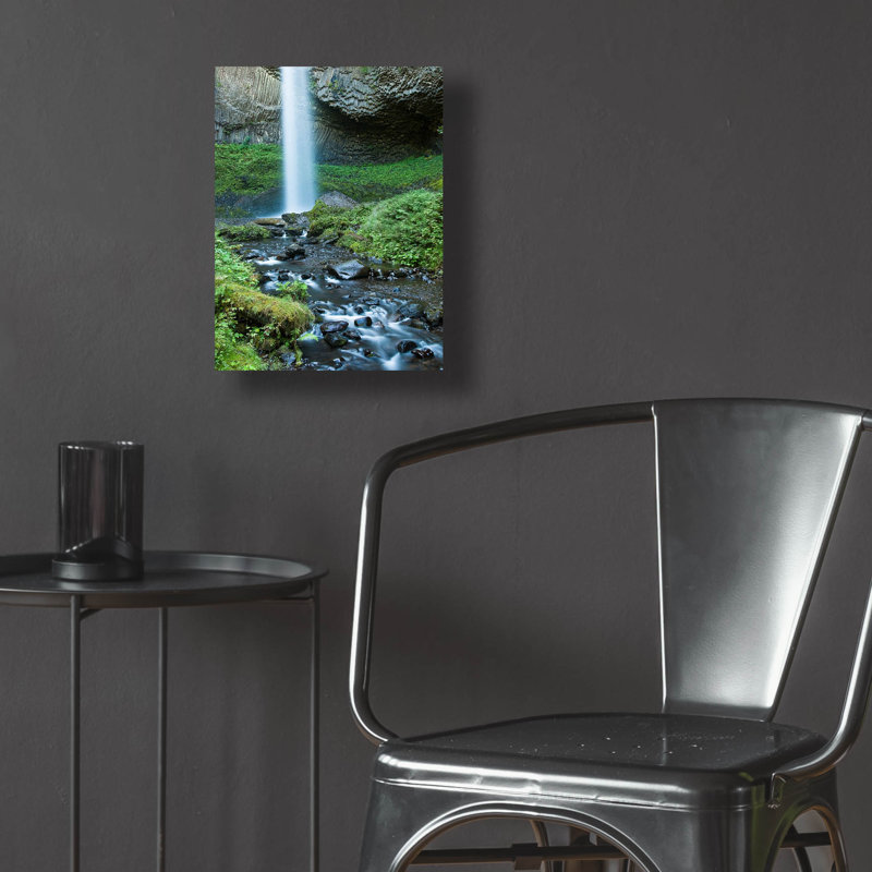 Art épique «Oregon Waterfall» par Tim Oldford, Acryli «Oregon Waterfall» par Tim Oldford, H 16 po x l 12 po x P 0,13 po