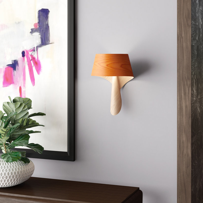 Air 1 - Light Flush Mounted Sconce, E12 Base, Natural Cherry