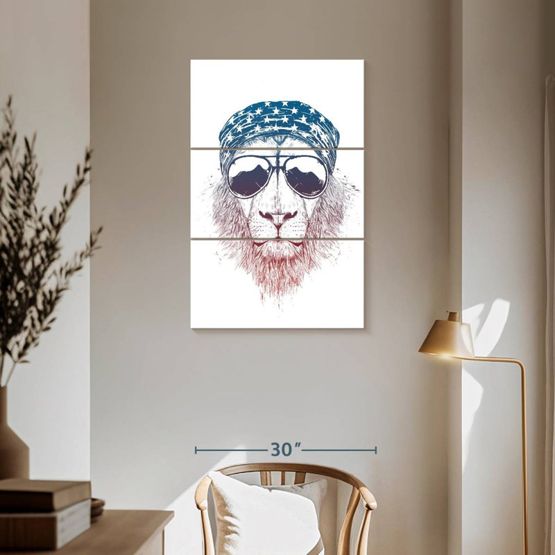 Brampt Wild Lion, 57" H x 36" W