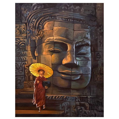 In The Buddha Shade | Painting By Mk Goyal | Acrylic On Canvas