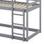 Lit simple superposé en forme de maison avec échelle, lit superposé bas en forme de maison avec barrière de sécurité-107391822