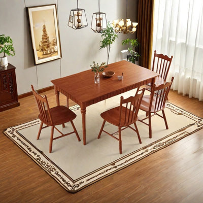 Ensemble de table de salle à manger en bois d'hévéa massif