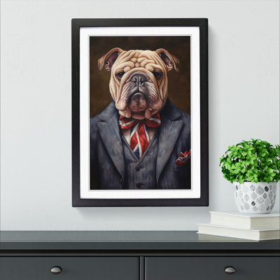 British Bulldog Contemporary - Single Picture Frame Print on Wood