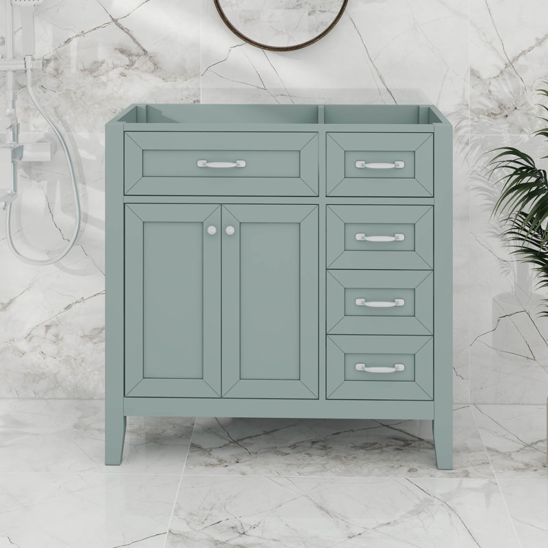 Meuble-lavabo 36 po avec tiroirs 36 po, Vert