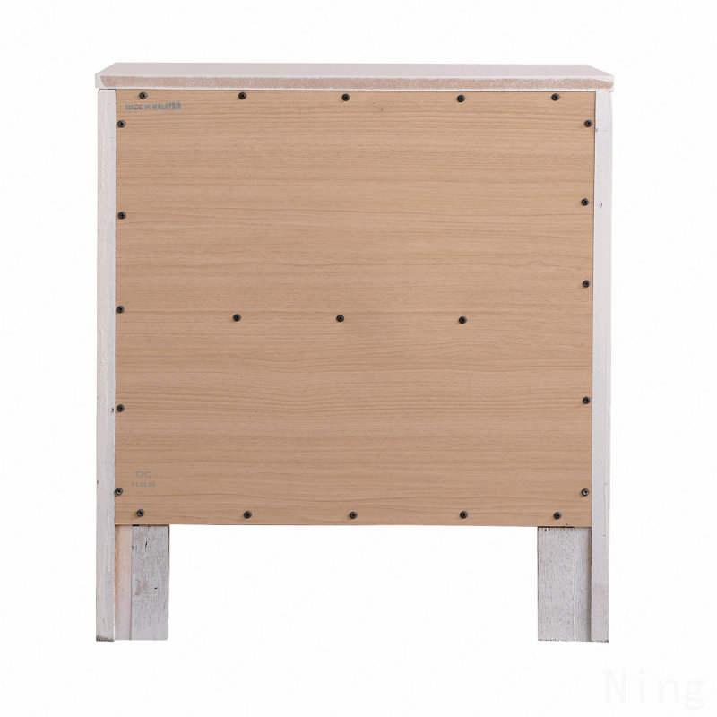 Table de chevet transitionnelle blanche élégante, Blanc