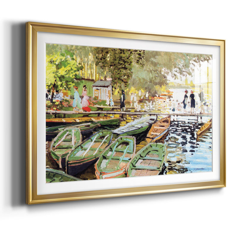 Monet, impression sur papier encadrée, Or, H 19 po x l 27 po x P 1,5 po