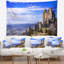 Tapisserie de castle panorama en polyester médiéval loarre avec accessoires suspendus inclus-28489823
