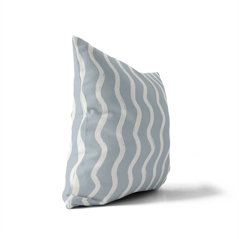 Coussin Wiggle Row, H 20 po x l 20 po, Bleu ardoise / bleu
