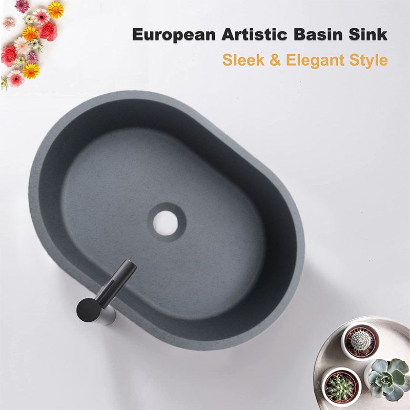 Schnappi 11 " Concrete Oval Bathroom Sink