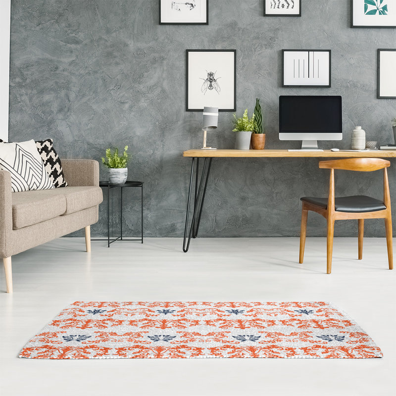 Damask Indoor Rug, Rectangle 5' x 7'