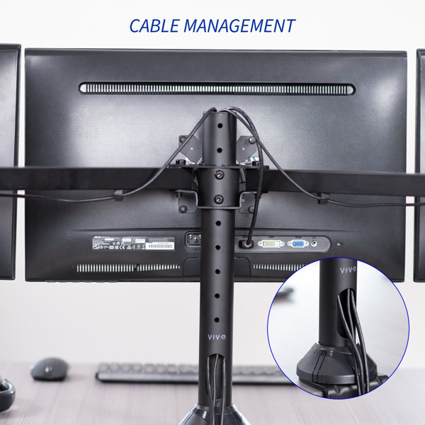 VIVO Triple Ultrawide Stacked Monitor Desk Mount