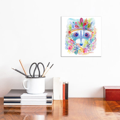 Pixie Raccoon 1 Piece Wrapped Canvas Painting