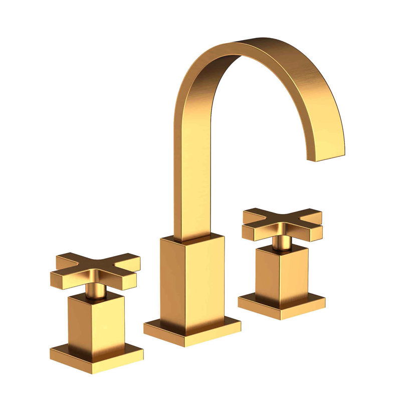 Secant Widespread Bathroom Faucet with Drain Assembly, Satin Gold (PVD)