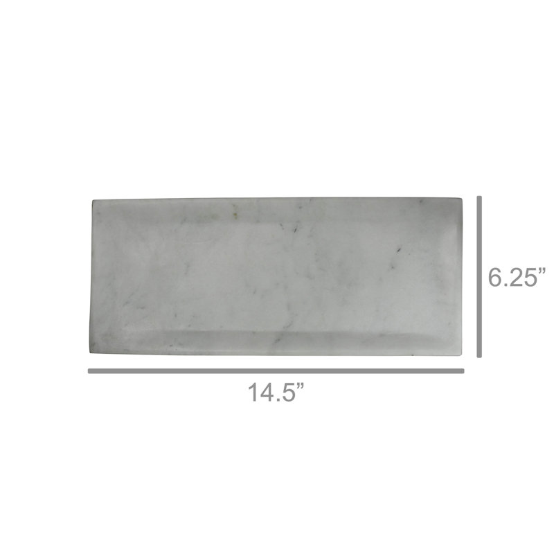 Medium White Marble Rectangle Appetizer Plate