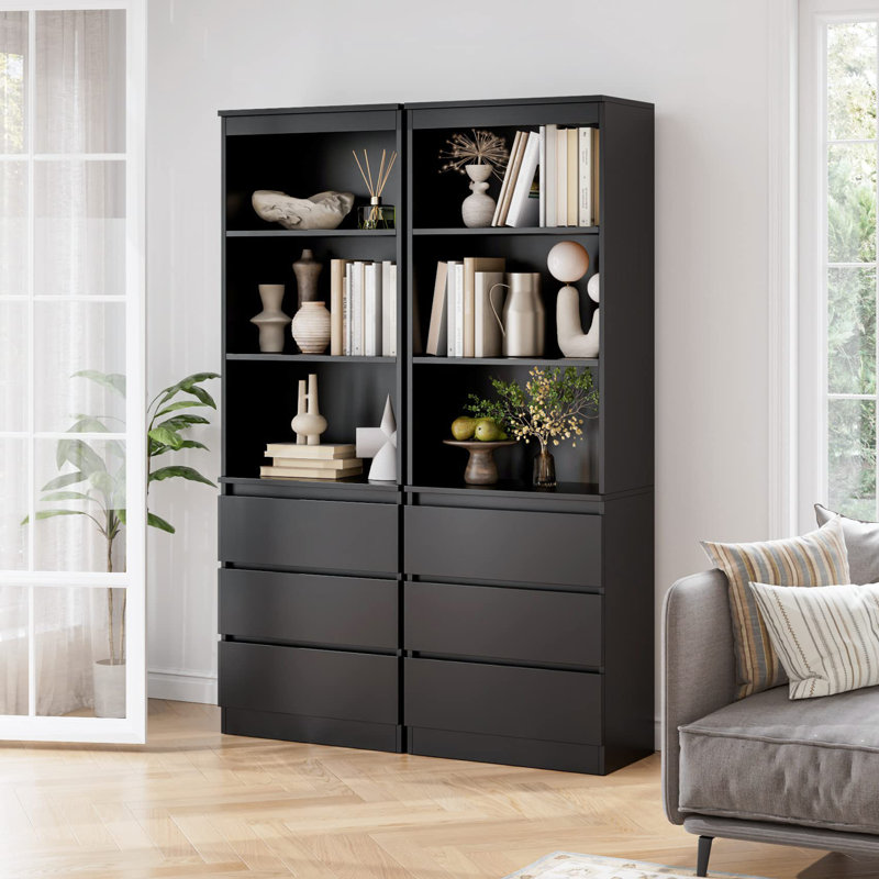 Isla 180cm H x 60cm W Standard Bookcase, Black
