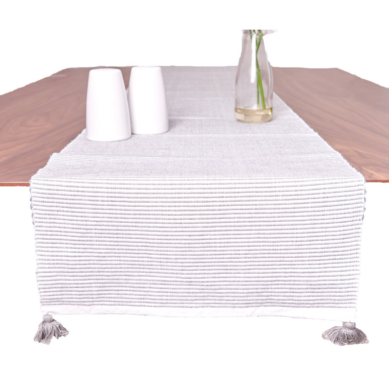 Broder Bree Cotton Table Runner, Gray