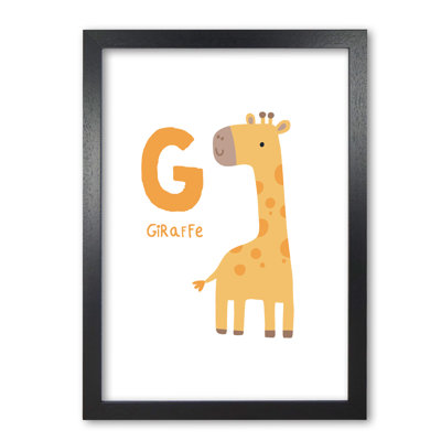 Alphabet Animals, G Is For Giraffe - Single Picture Frame Print