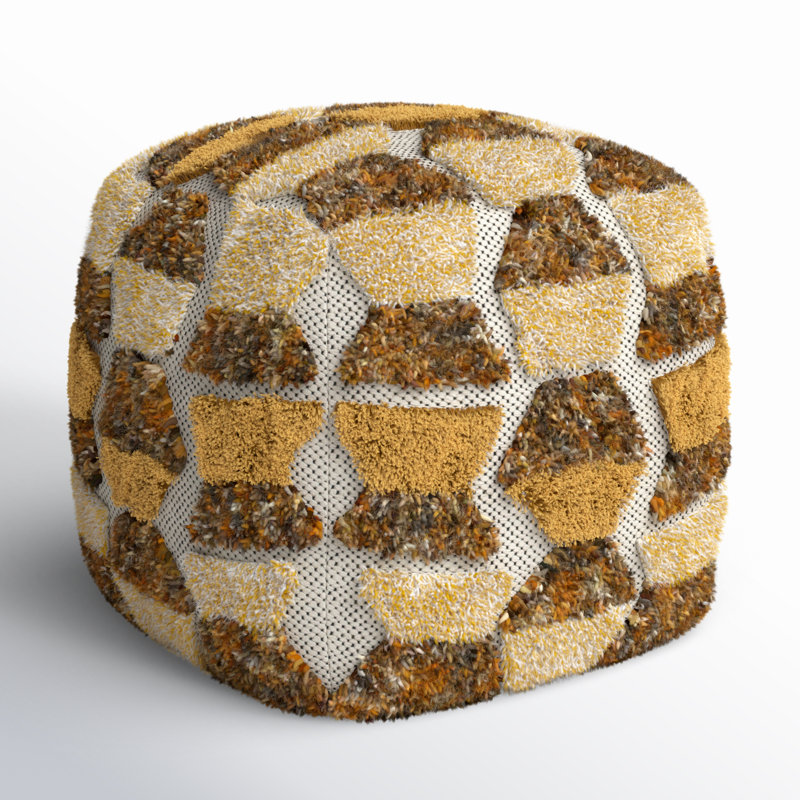 Colorful Tufted Soft Plush Bohemian Pouf