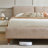 Willma Luxury Beige Upholstered Platform Bed With Quilted Pillow-Style Headboard-1792841718