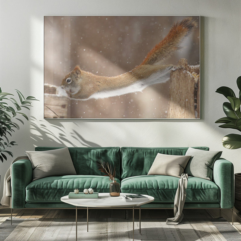 Art mural, cadre flottant d'acrobate, H 20 po x l 24 po, Blanc