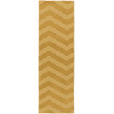 Chevron Hand Loomed Wool Yellow Area Rug