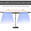 Parasol de patio de 15 pi, acier rectangulaire, moustiquaire double face, mécanisme à manivelle simple, parasol de café 15 pi, cadre en acier, garde, manivelle sans effort,