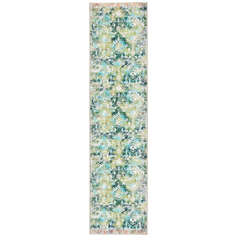 Gurgen Riviera Performance Machine Washable Floral Rug, Runner 2'2" x 9'