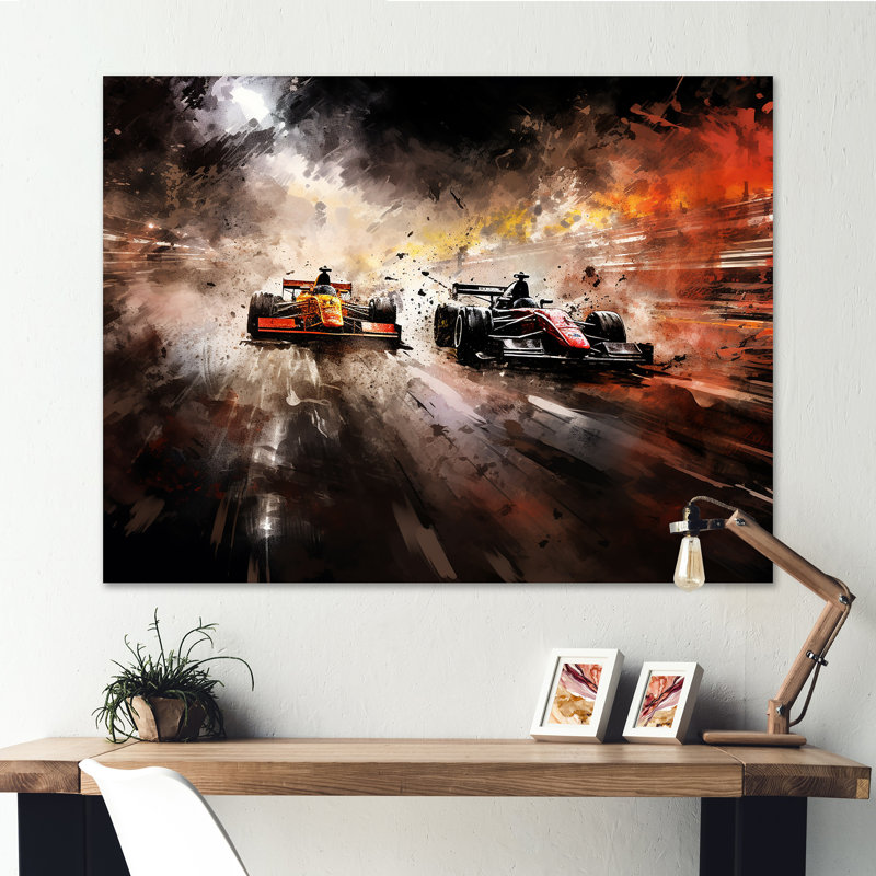Formule 1 Speed Car Speedway Fury 3 - Art de course sur rails, Toile tendue, H 24 po x l 32 po x P 1 po