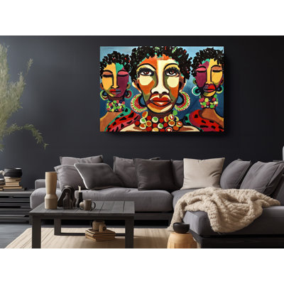 Colourful Beautiful African Ladies Oil Painting Reproduction Canvas Prints Home Decor