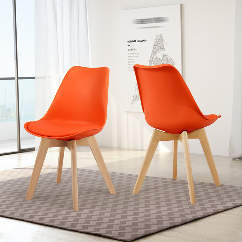 Chaise d'appoint rembourrée Pascal, Orange