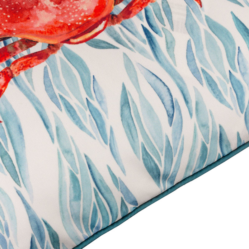 Zane Indoor / Outdoor Abstract Square Cushion, Blue/White/Orange Crab