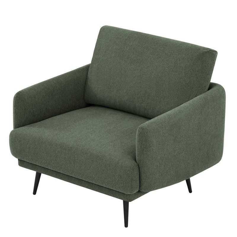 Fauteuil d'appoint à siège simple de 38 po de large Chrispin, Lin vert