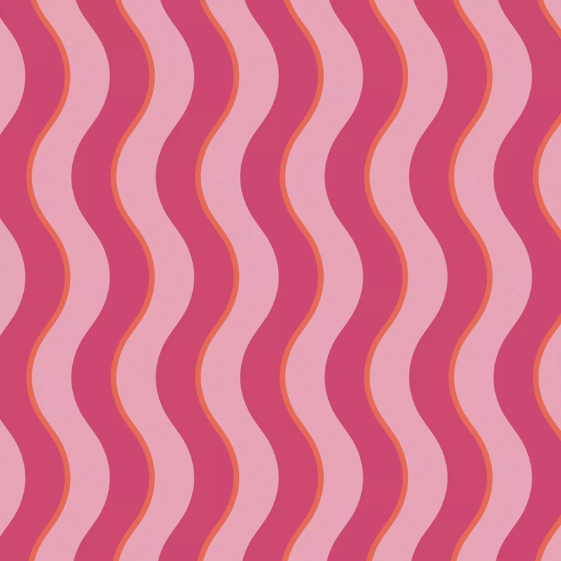 Envy Making Waves Stripe Wallpaper, Pink