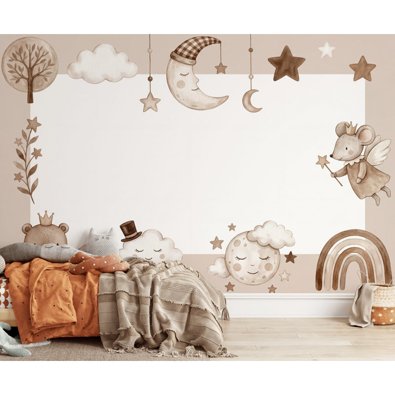 Papier peint silhouette d'arbre, 120 po x 96 po, Peler et coller