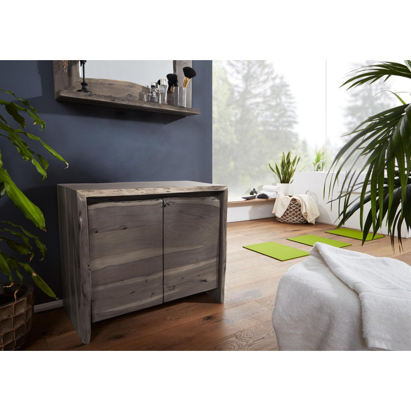 Pure Acacia Solid Wood Bathroom Cabinet, Grey