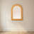 Bianca Arched Wall Mirror with Scalloped Woven Rattan Frame