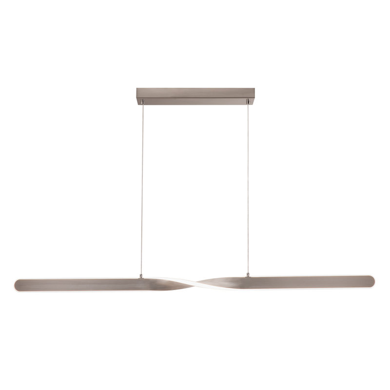 Adalayna 2 - Light Kitchen Island Linear LED Pendant, Satin Nickel