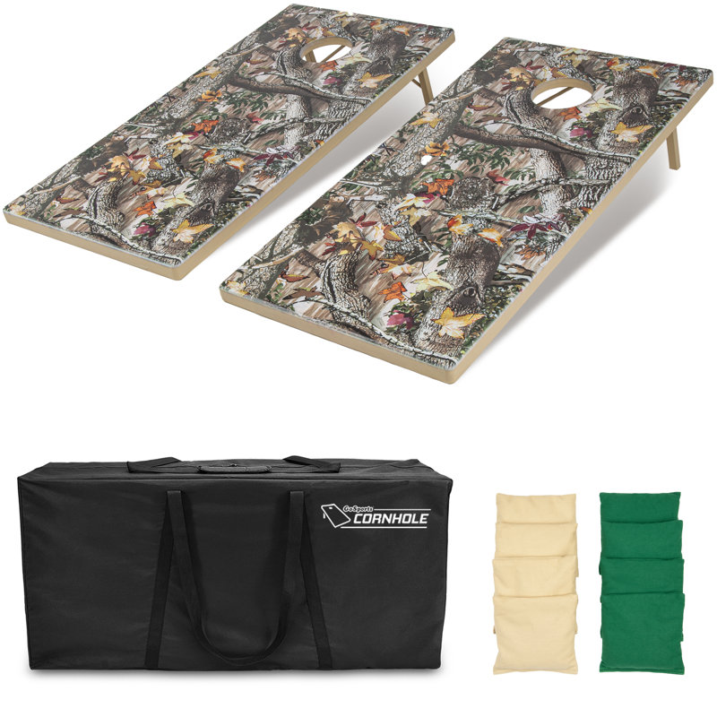 GoSports Woodland Camo All Weather Cornhole Game Set with Bean Bags