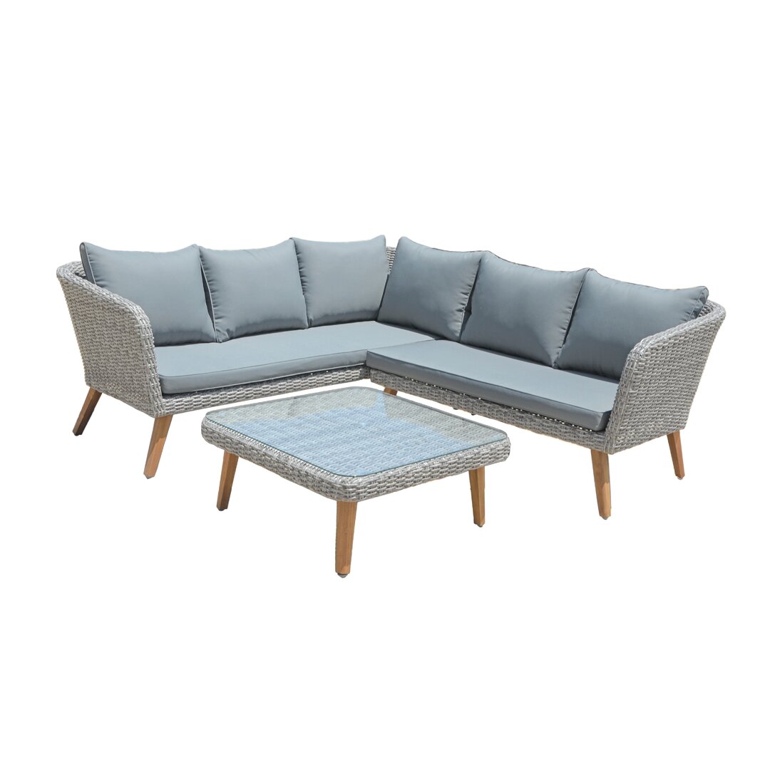 5-Sitzer Lounge-Set Edgebrooke aus Polyrattan mit Polster