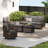 5 Piece Rattan Sofa Seating Group With Swivel Rocking Chair