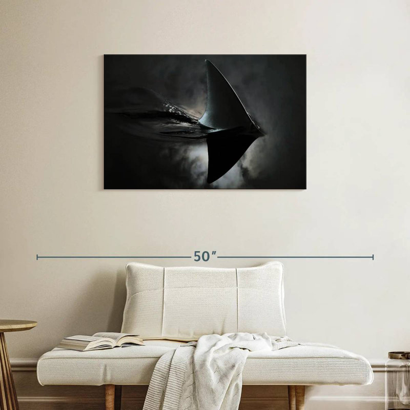 Brampt Shark In Dark Waters, 24" H x 36" W
