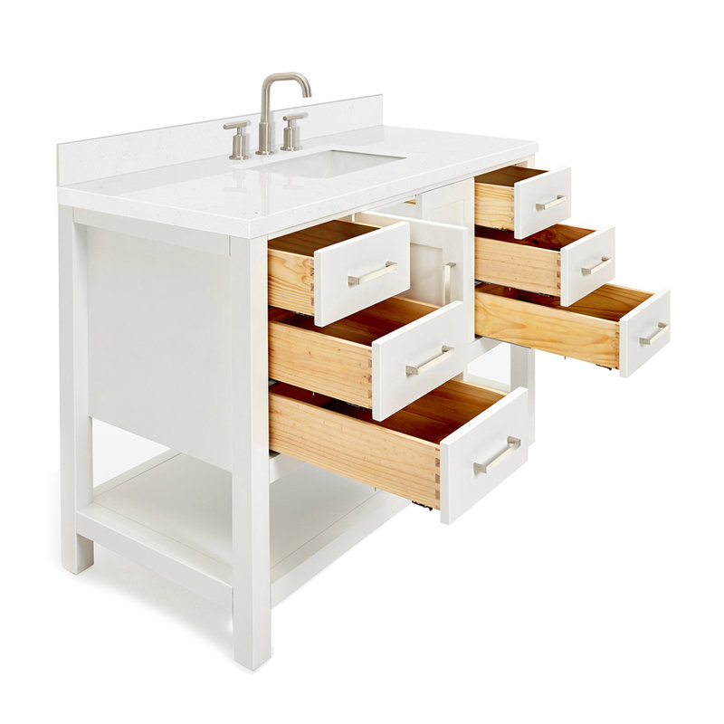 Meuble-lavabo simple 48 po ARIEL Moille, Rectangular, Blanc