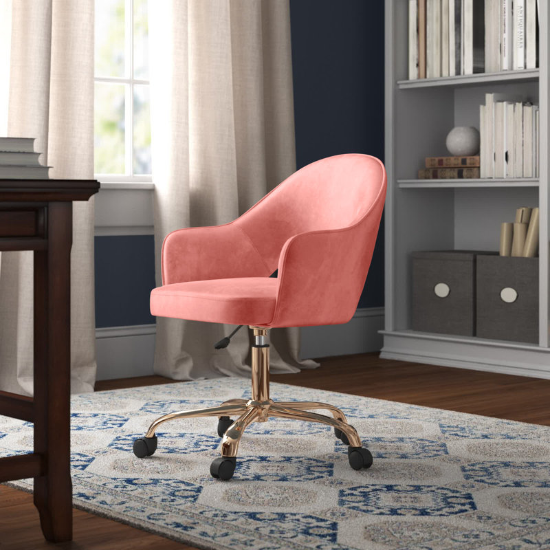 Velvet Office Chair, Rose