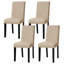 Chaises de salle à manger rembourrées en tissu avec pieds en bois massif (ensemble de 4)-129880819-129880821