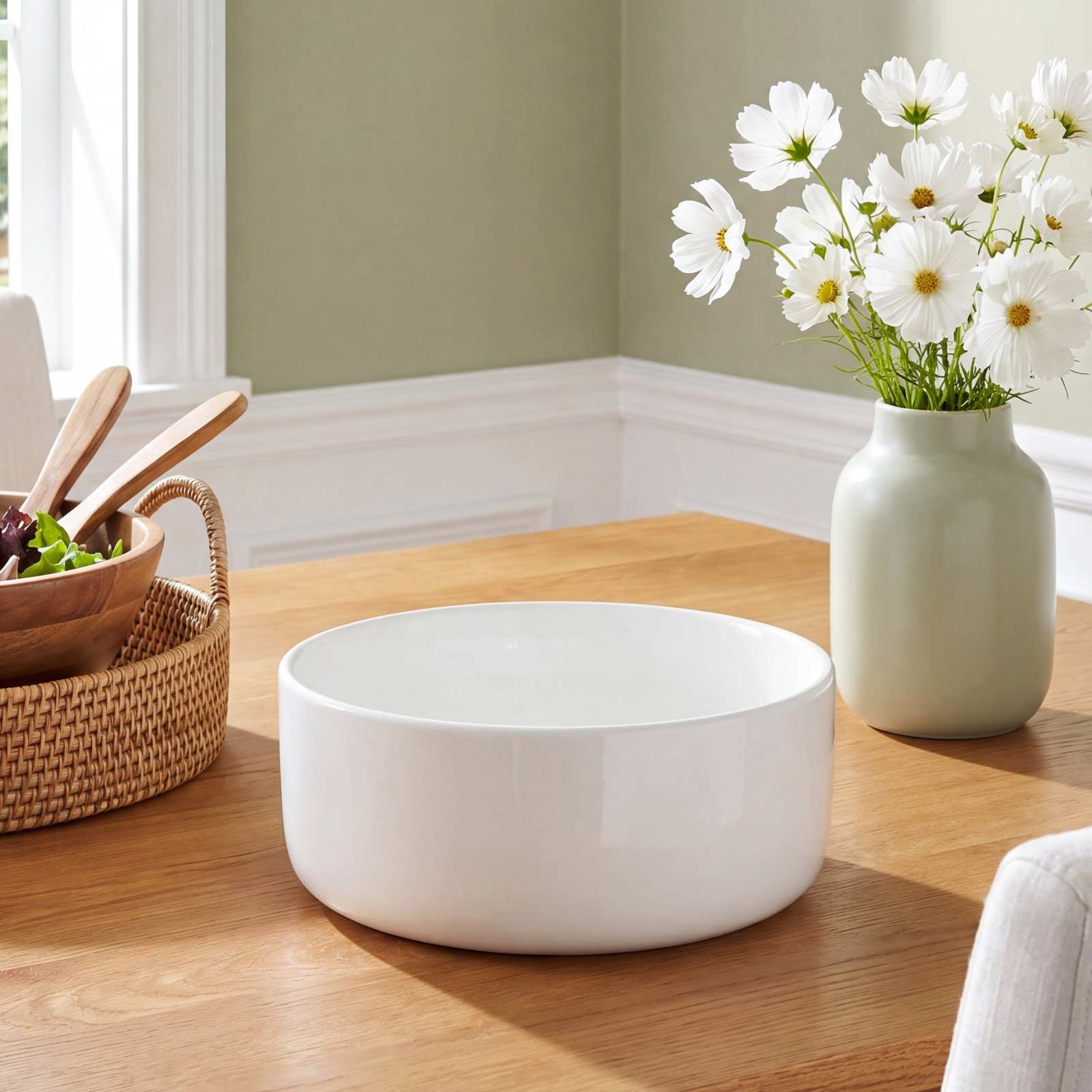 Malmesbury Straight Lip Stoneware Cereal Bowl, White
