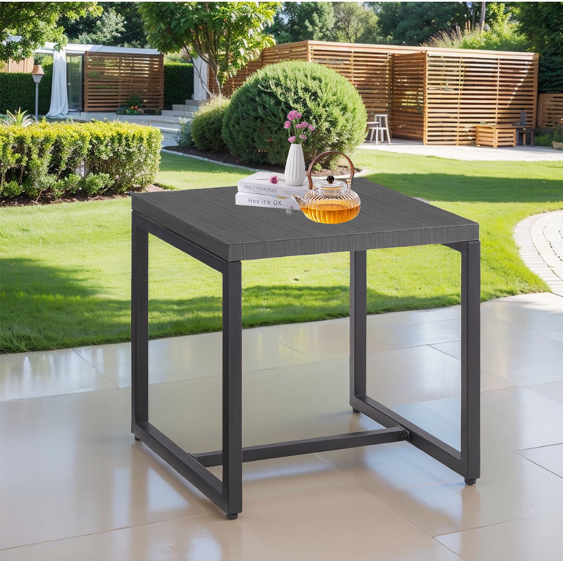 Naresa Metal Outdoor Side Table , Gray
