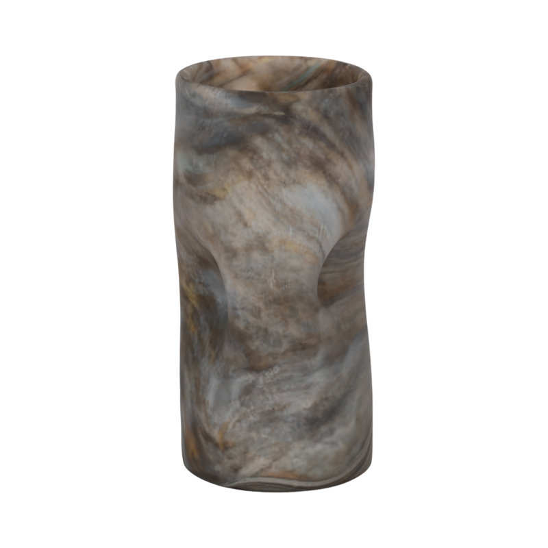16" Dimpled Alabaster Finish Vase, Multi, 10" H x 5" W x 5" D